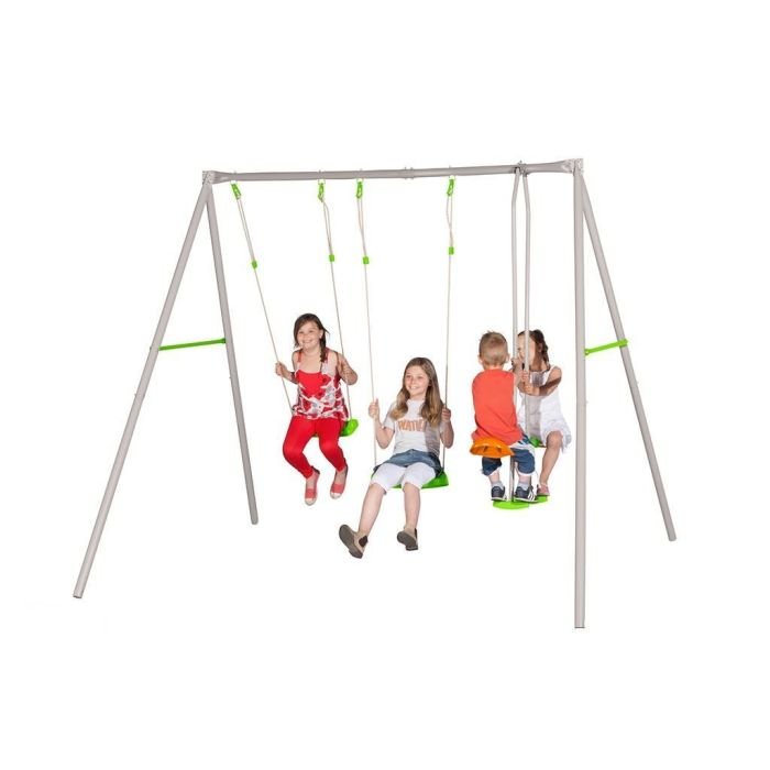 Portique en métal LOUISE - 2 balançoires + 1 face à face – Image 3